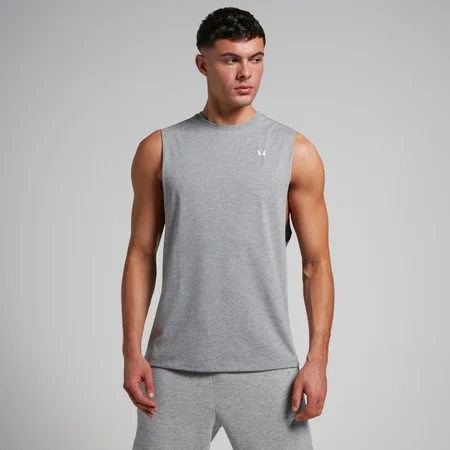 Débardeur à emmanchures échancrées MP Rest Day pour hommes – Gris chiné