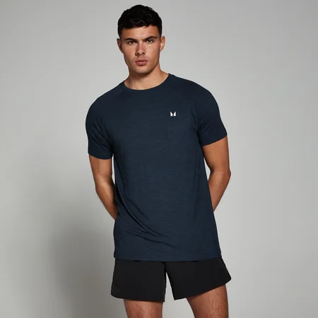 T-shirt à manches courtes MP Performance pour hommes – Bleu marine chiné