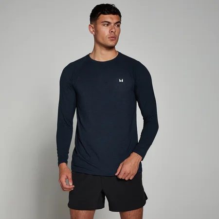 Haut à manches longues MP Performance pour hommes – Bleu marine chiné