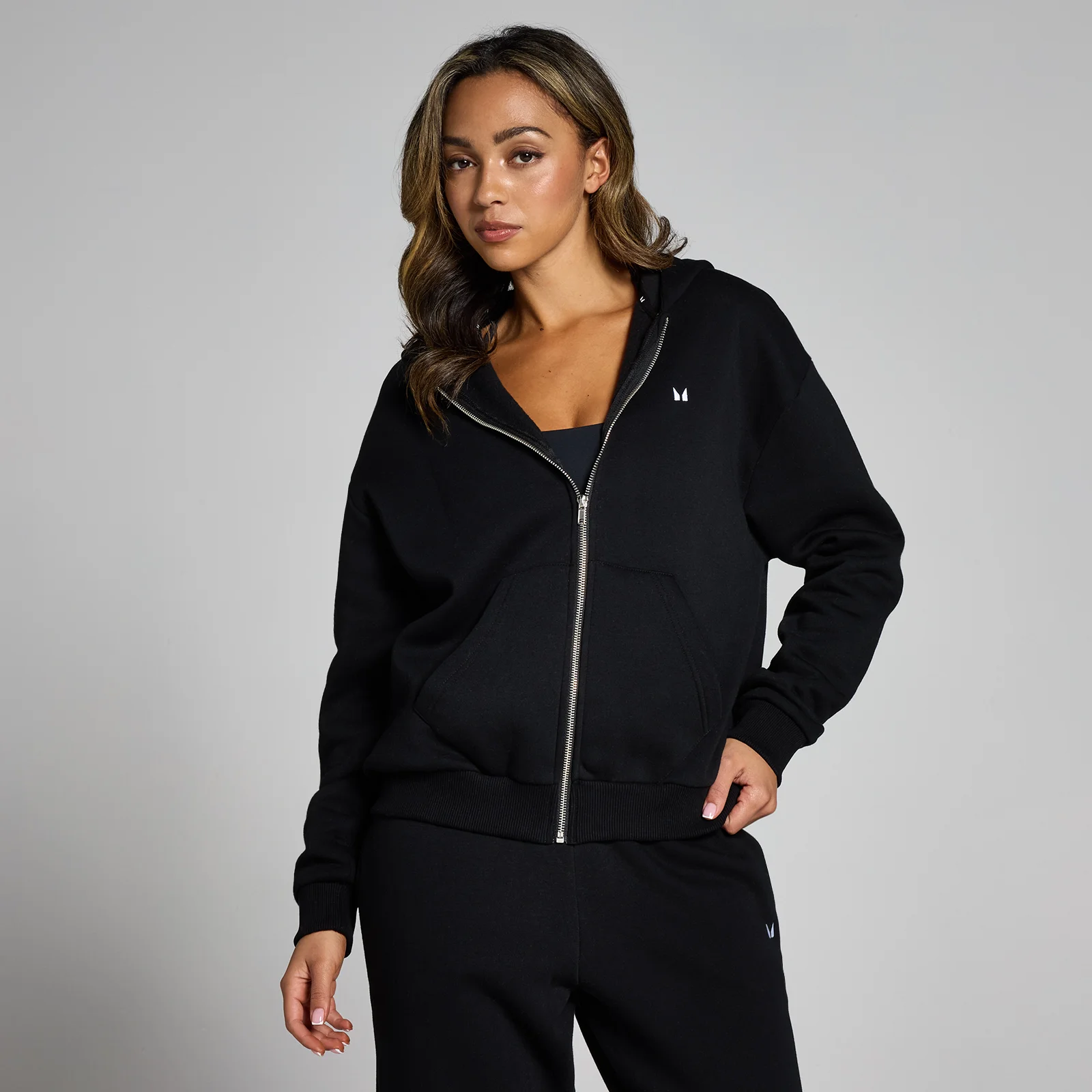 Sweat à capuche zippé MP Basics pour femmes – Noir - MImage1