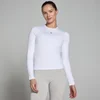 T-shirt moulant à manches longues MP Basics pour femmes – Blanc