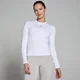 T-shirt moulant à manches longues MP Basics pour femmes – Blanc
