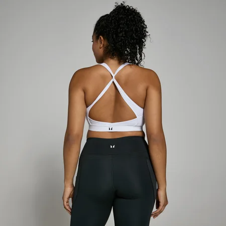 Brassière de sport à dos croisé MP Power pour femmes – Blanc