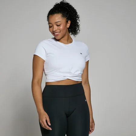 Crop top à manches courtes MP Power pour femmes – Blanc