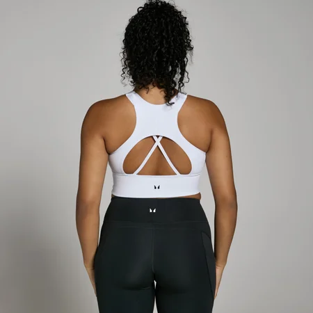 Brassière de sport longue MP Power pour femmes – Blanc