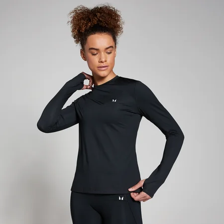 T-shirt d’entraînement à manches longues MP pour femmes – Noir