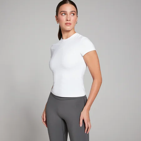 T-shirt moulant à manches courtes MP Tempo pour femmes – Blanc