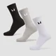 Chaussettes de tennis unisexes MP (lot de 3 paires) – Blanc/Noir/Gris chiné