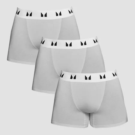 Boxers MP pour hommes (lot de 3) – Gris chiné/Blanc