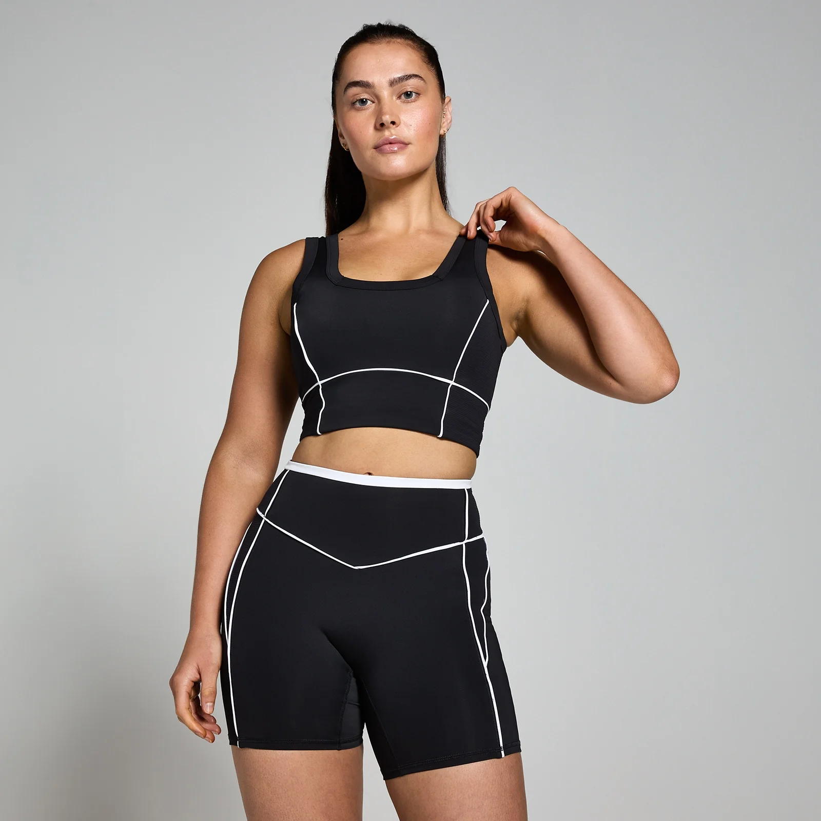 Brassière de sport MP Tempo Contrast Texture pour femmes – Noir - XXLImage1
