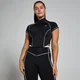 Haut à fermeture éclair ¼ MP Tempo Contrast Piping pour hommes – Noir