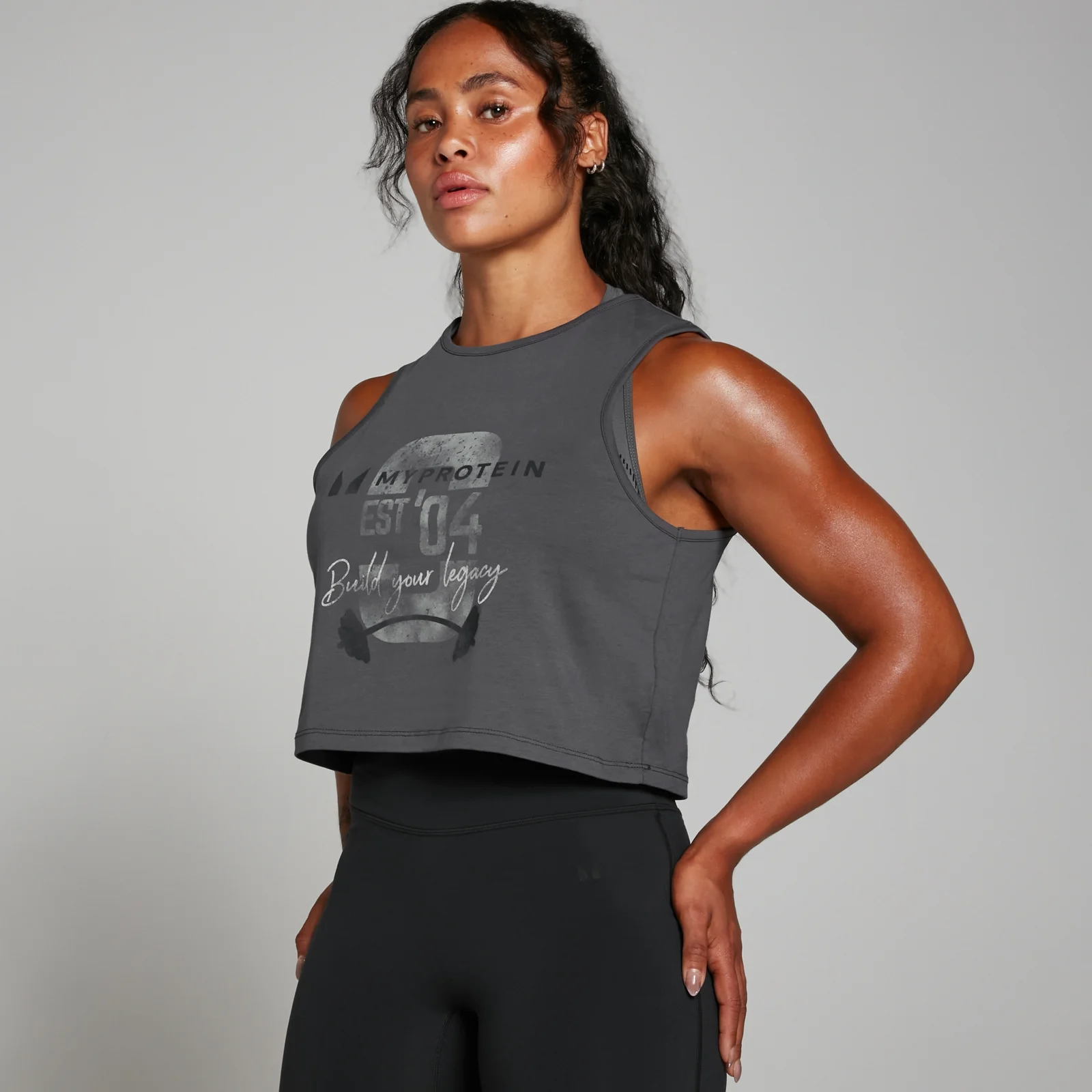 Débardeur court MP Origin Graphic pour femmes – Gris délavé - XSImage1