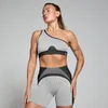 Brassière côtelée sans coutures MP Contrast pour femmes – Noir/Gris
