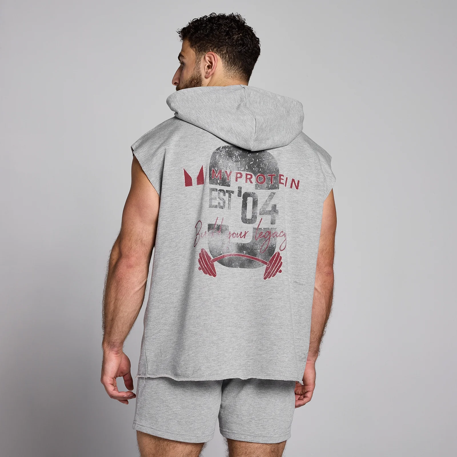 Débardeur à capuche MP Origin Graphic pour hommes – Gris chiné - XSImage1