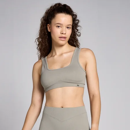 Brassière de sport gaufrée sans coutures MP Lifestyle pour femmes – Argile