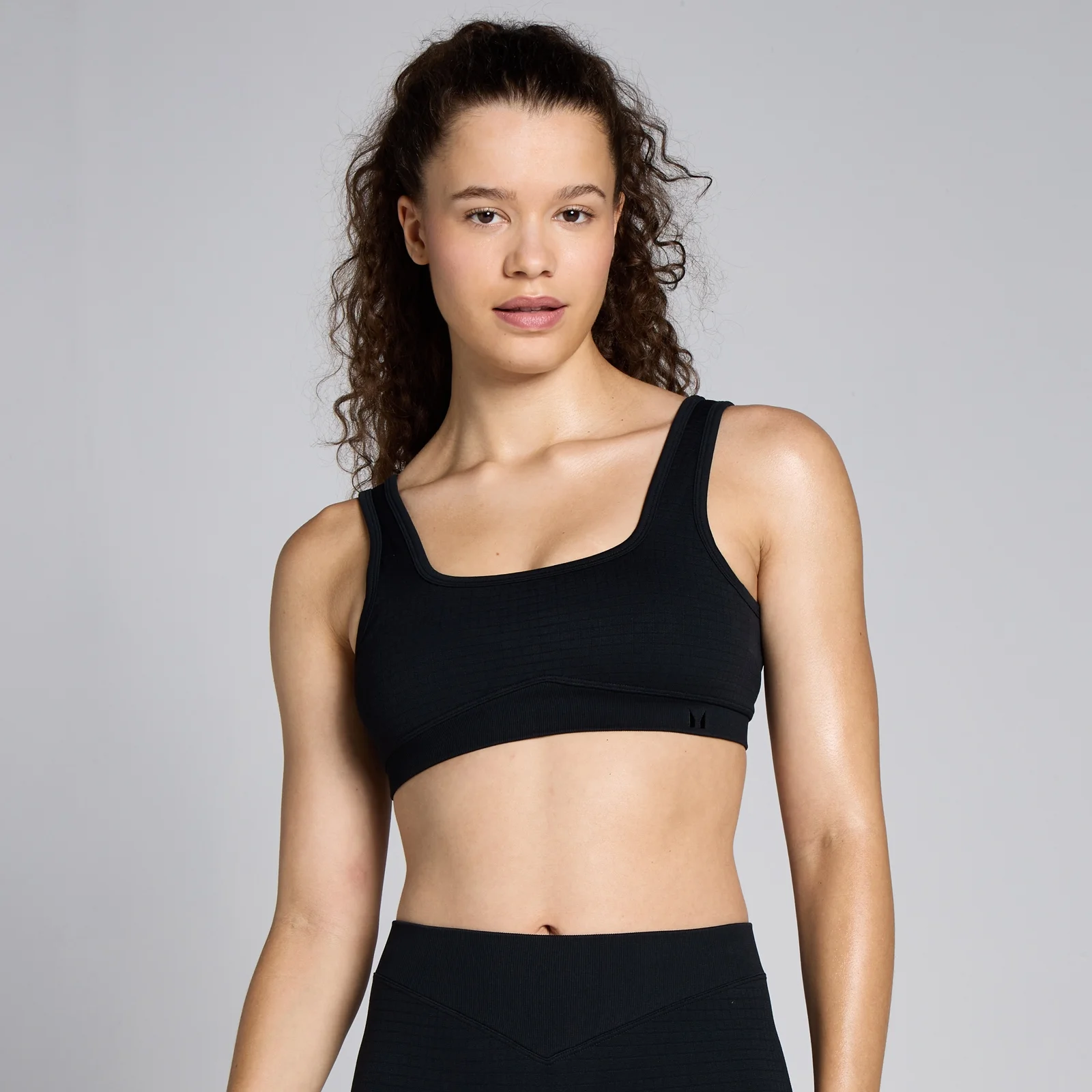 Brassière de sport gaufrée sans coutures MP Lifestyle pour femmes – Noir - XSImage1