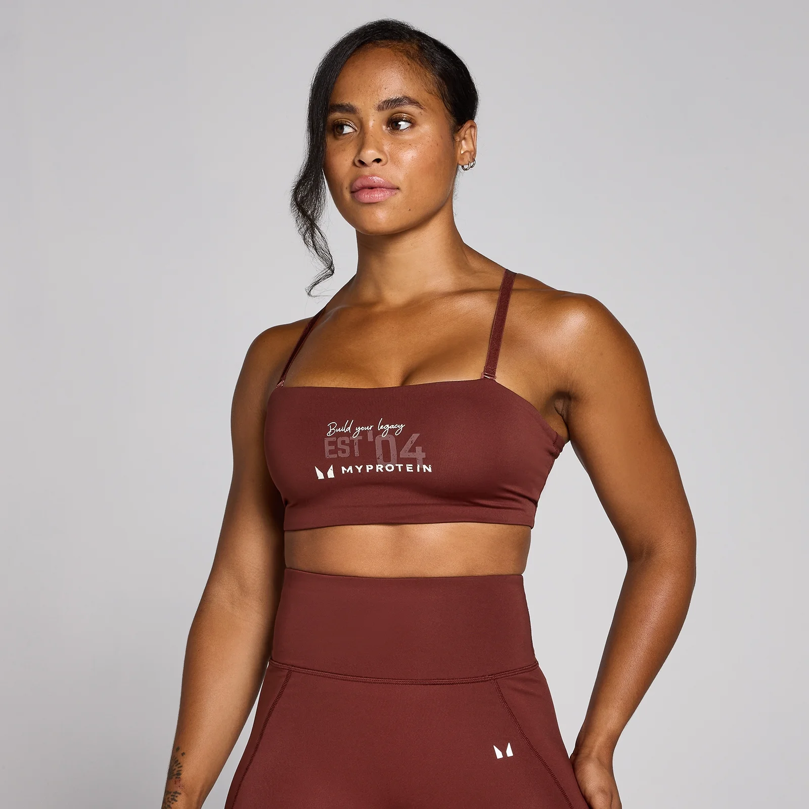Brassière d’entraînement graphique MP Origin pour femmes – Rouge brique - XSImage1