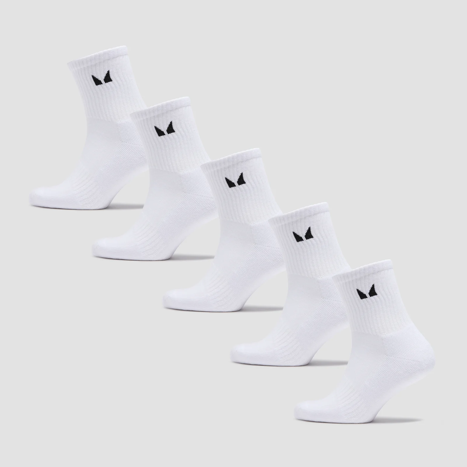 MP Unisex Crew Socks (5 Pack) - White - UK 9-11Image1