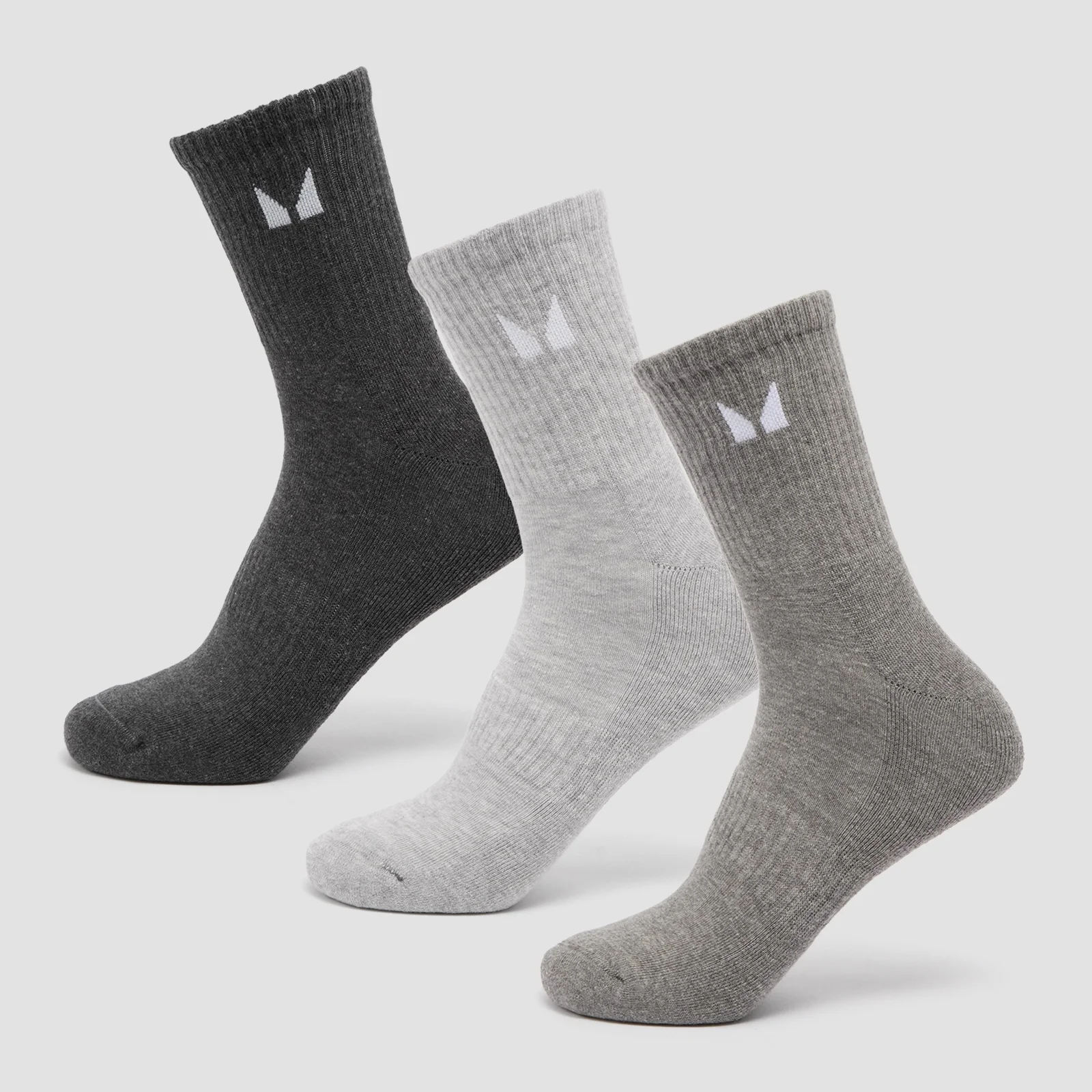 MP Unisex Crew Socks (3 Pack) - Grey - UK 2-5Image1