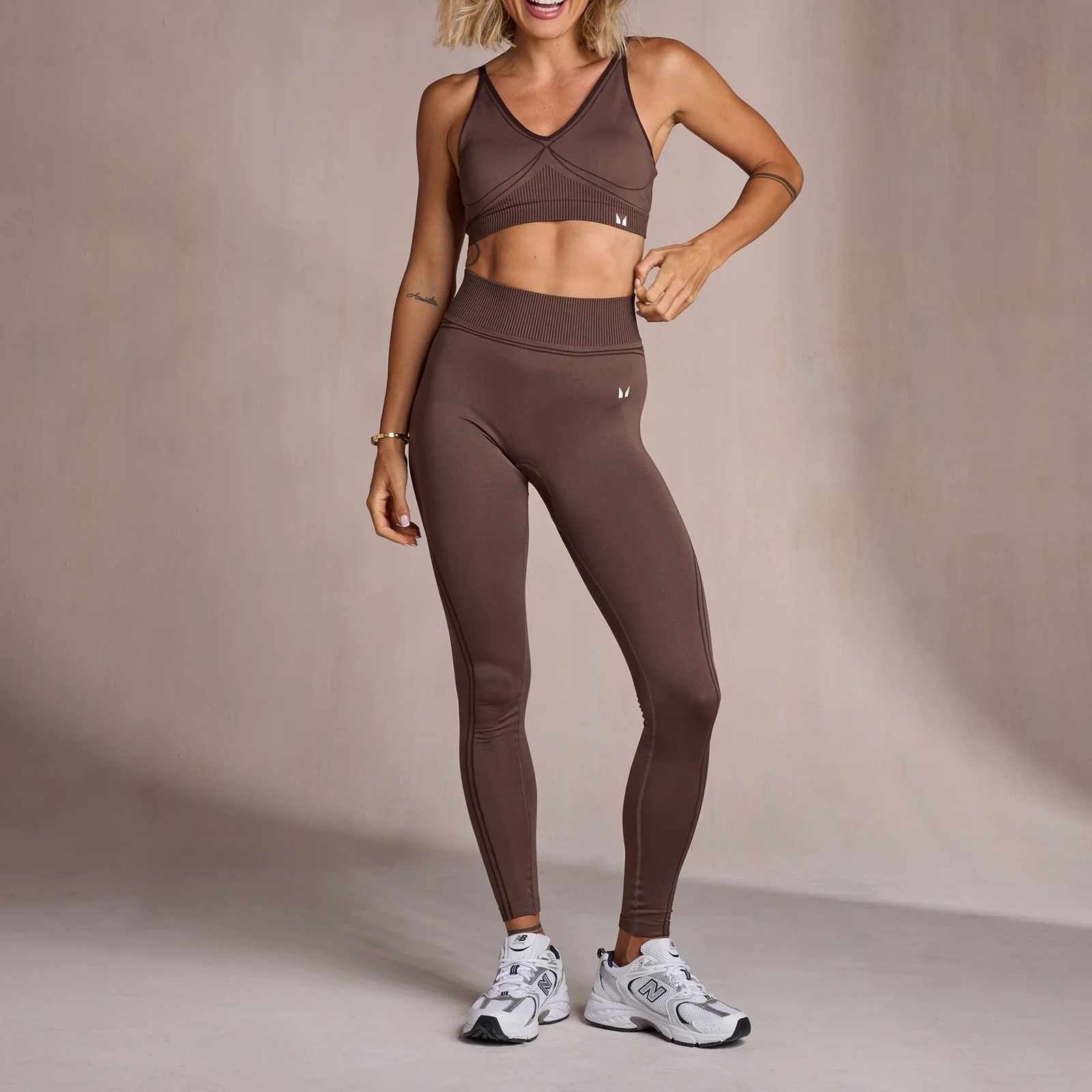Legging côtelé sans coutures MP pour femmes – Café - MImage1