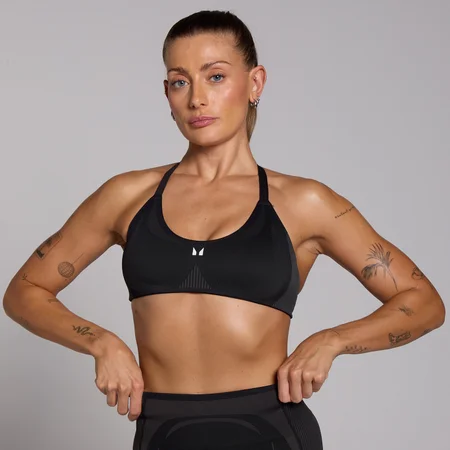 Brassière de sport hybride sans coutures MP Tempo pour femmes – Noir