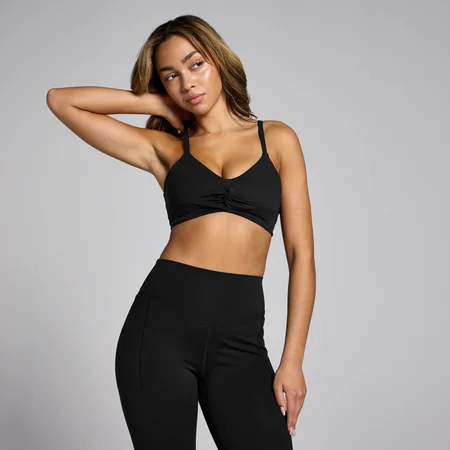 Brassière de sport torsadée sur le devant MP Lifestyle pour femmes – Noir