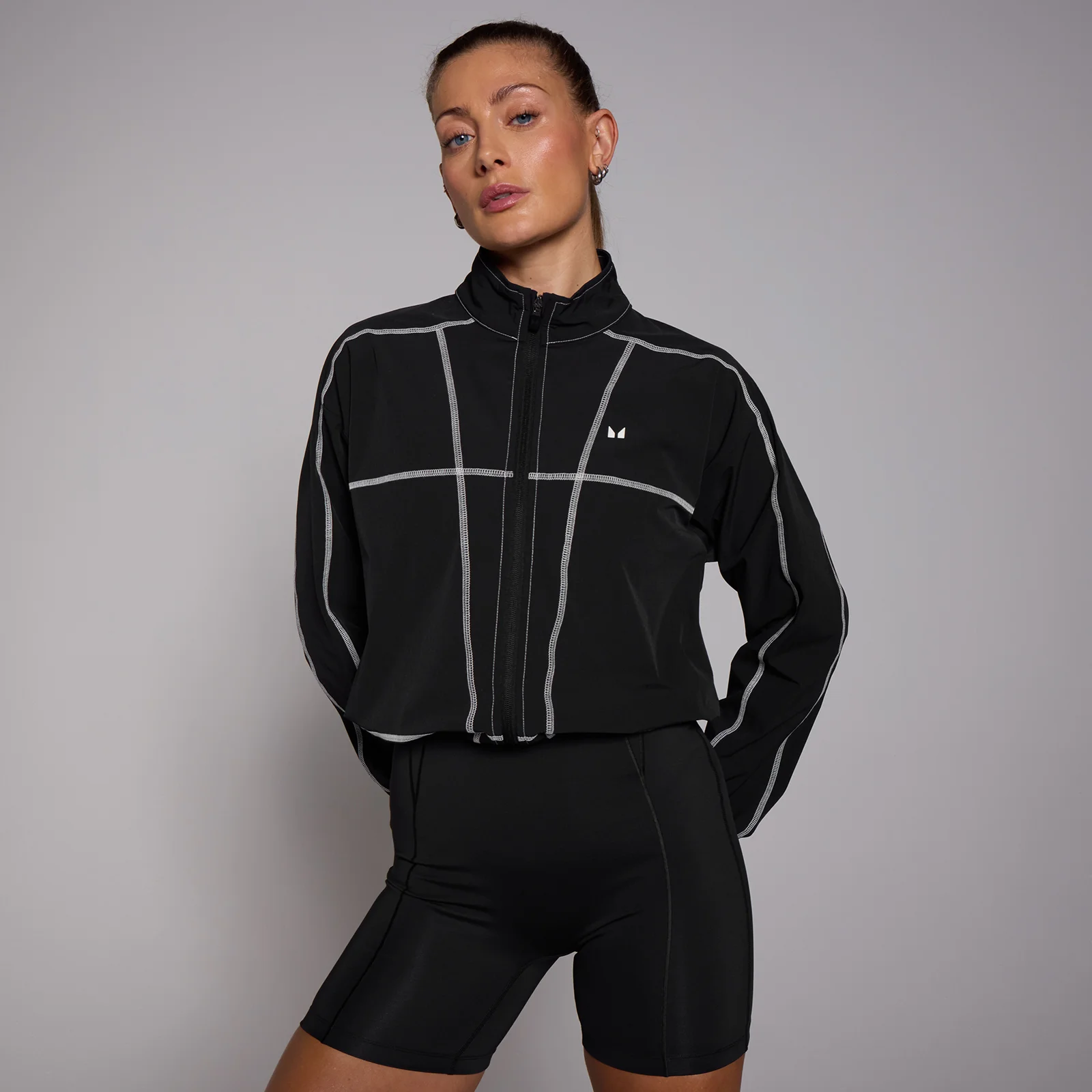 Coupe-vent court à coutures contrastées MP Tempo pour femmes – Noir - XXLImage1
