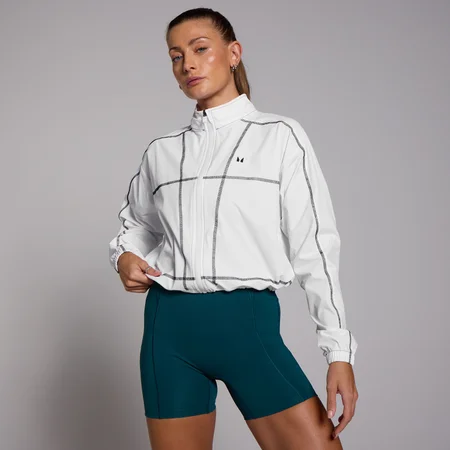 Coupe-vent court à coutures contrastées MP Tempo pour femmes – Blanc