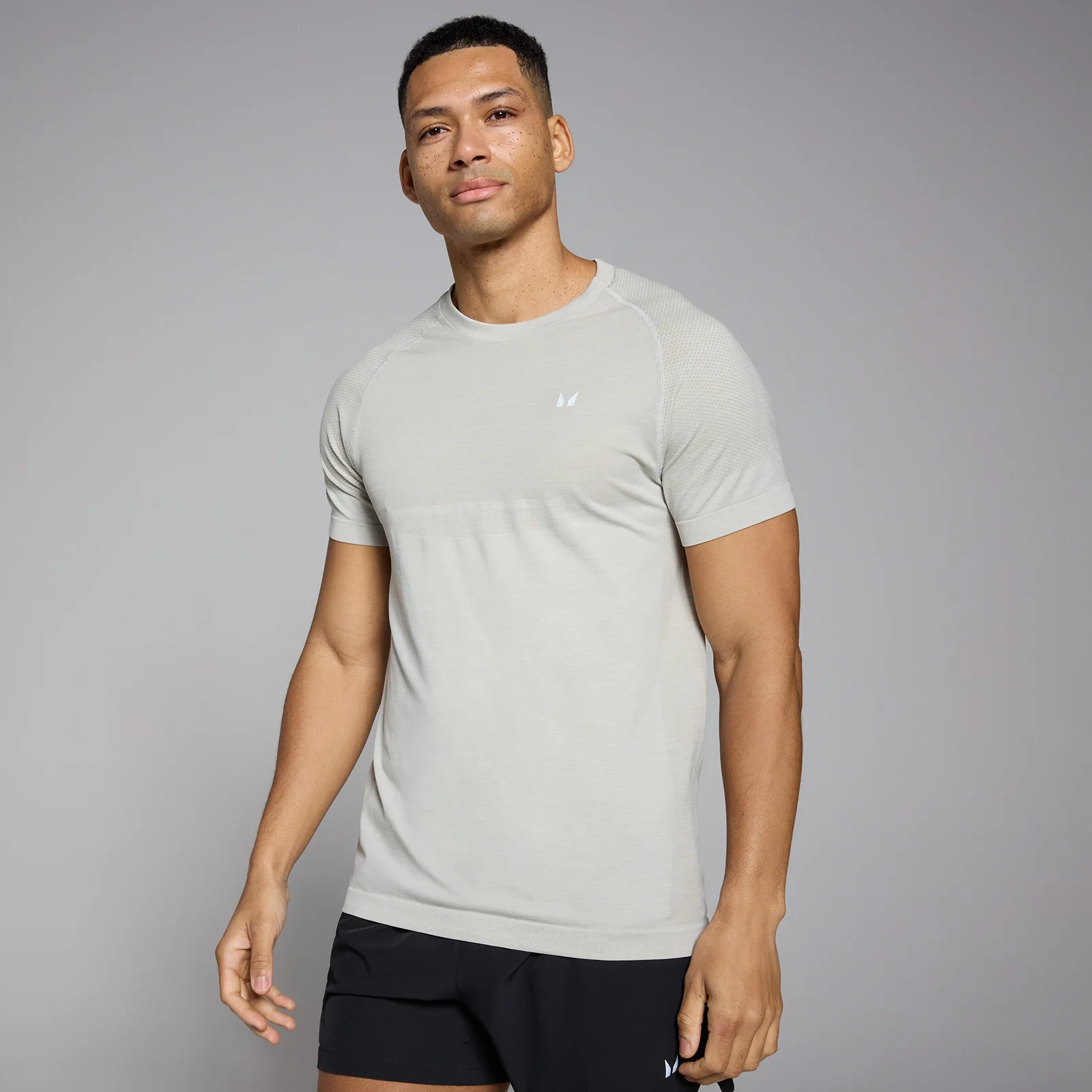 T-shirt sans coutures à manches courtes MP pour hommes – Gris ciel chiné - XSImage1
