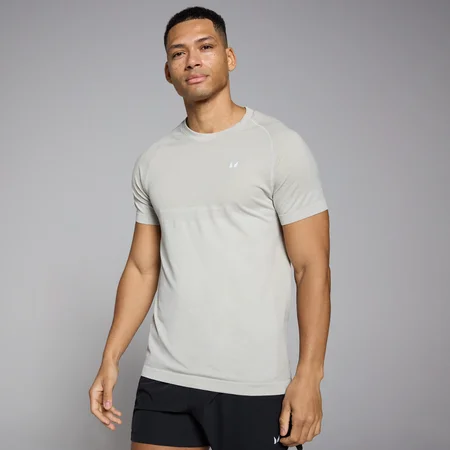 T-shirt sans coutures à manches courtes MP pour hommes – Gris ciel chiné