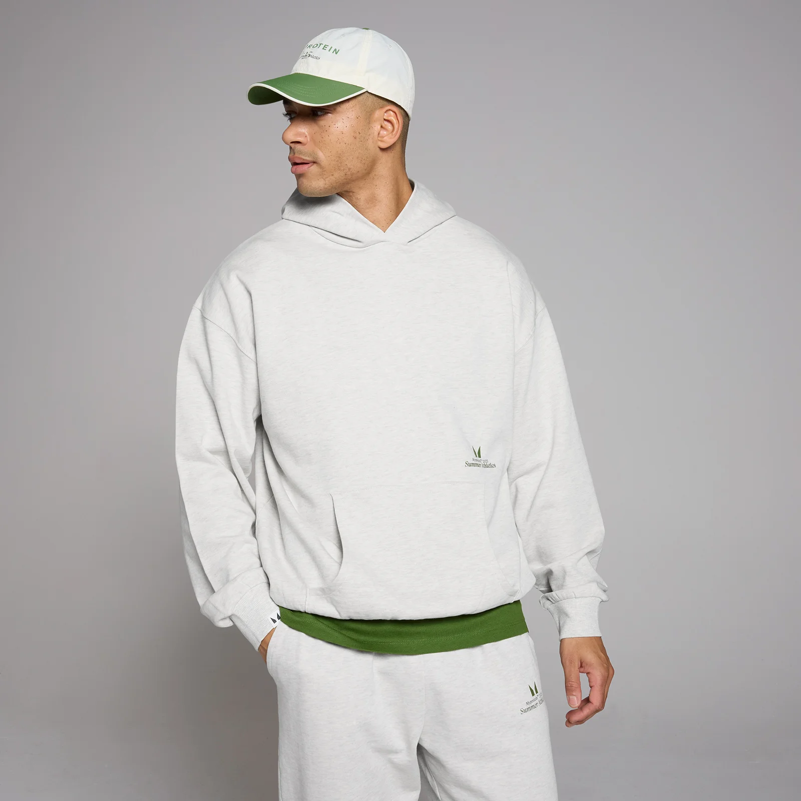 Sweat à capuche oversize MP Lifestyle – Gris chiné - S-MImage1