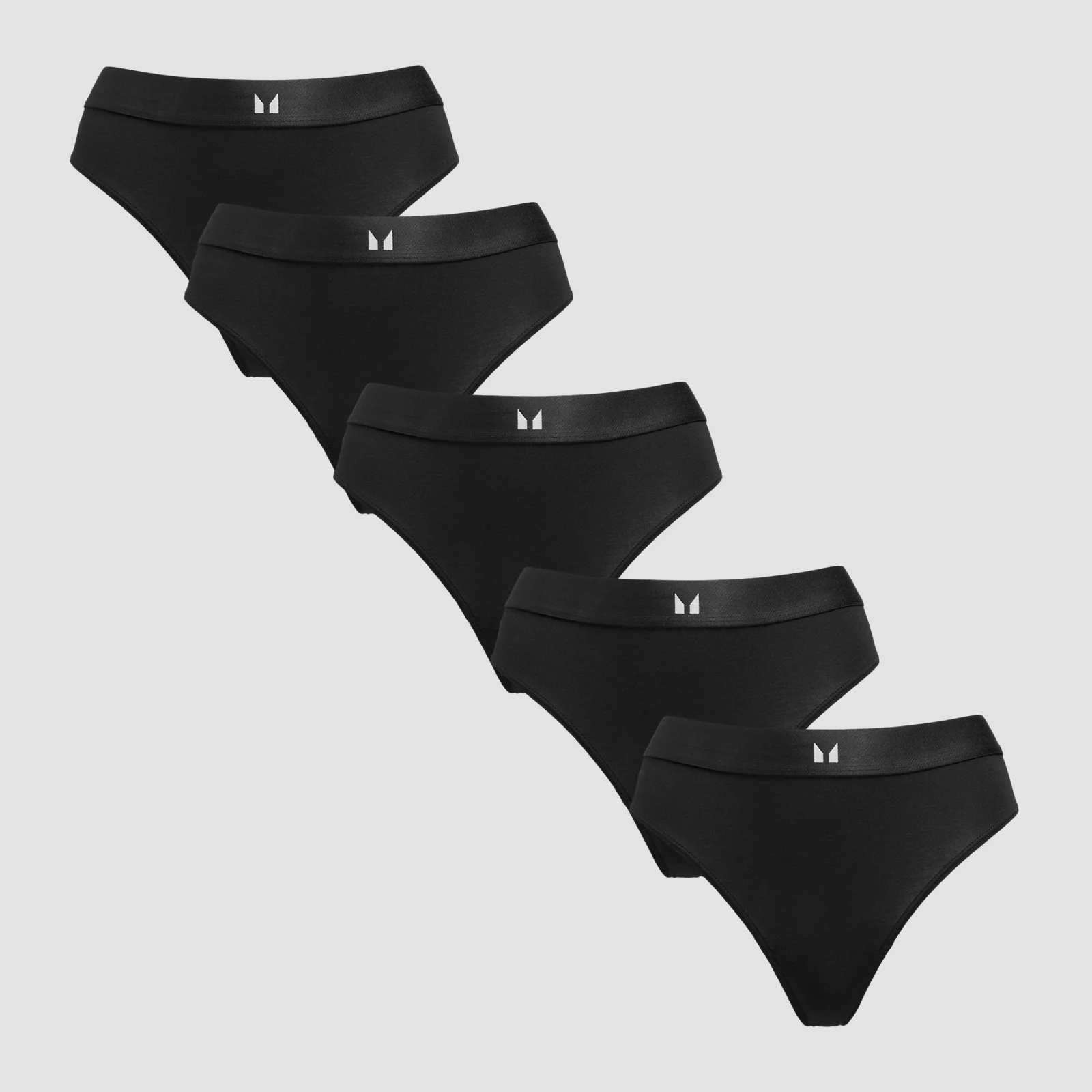 MP Women's Mid Rise Thong (5 Pack) - Black - MImage1