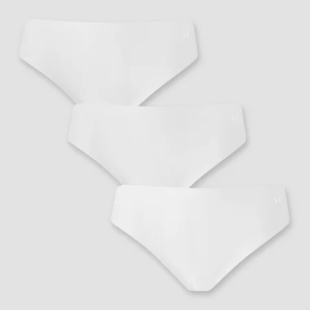 Culotte discrète de style bikini taille mi-haute MP pour femmes (lot de 3) – Blanc