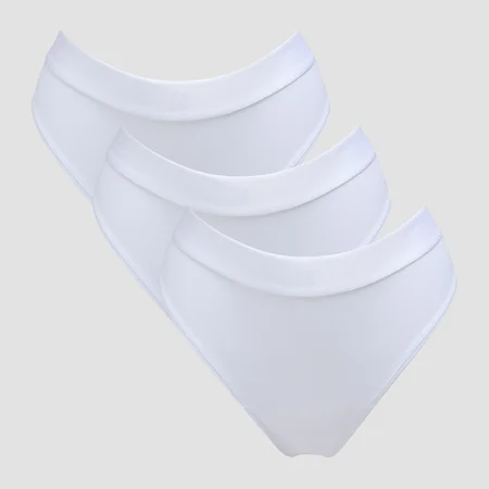 Culotte de style bikini taille mi-haute MP pour femmes (lot de 3) – Blanc