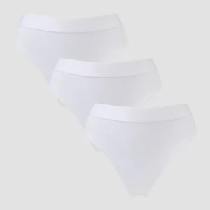 String taille mi-haute MP pour femmes (lot de 3) – Blanc - Size M