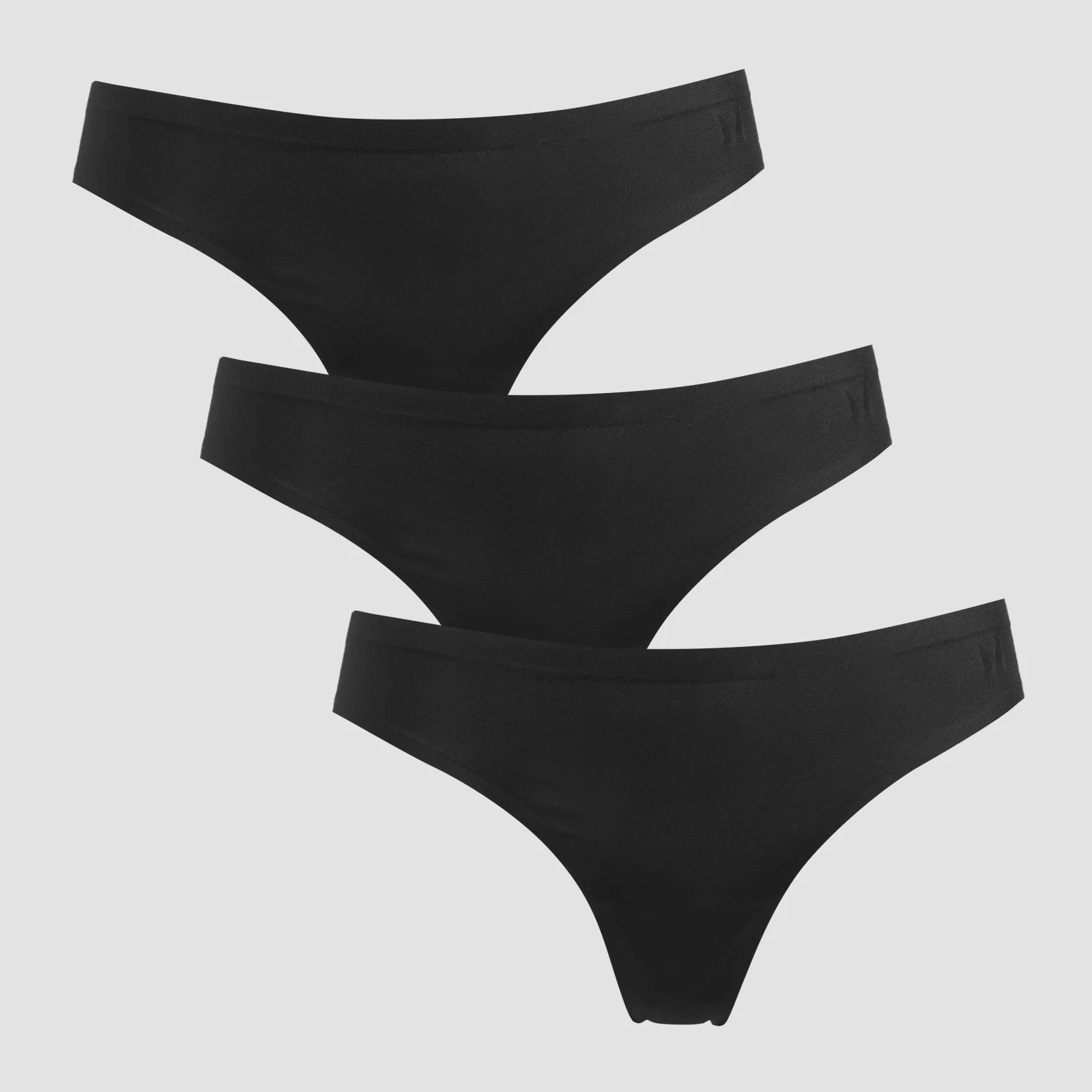 MP Women's Mid Rise No VPL Thong (3 Pack) - Black - LImage1