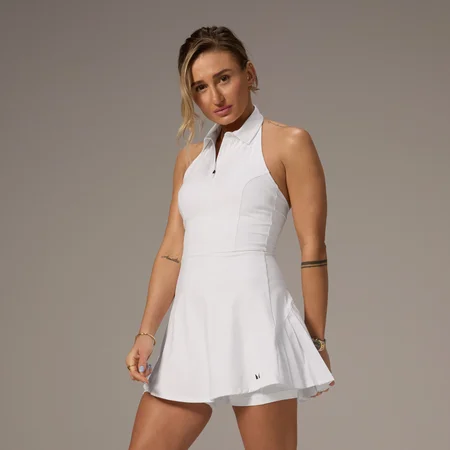 Robe de tennis à col MP X Tatiana – Blanc