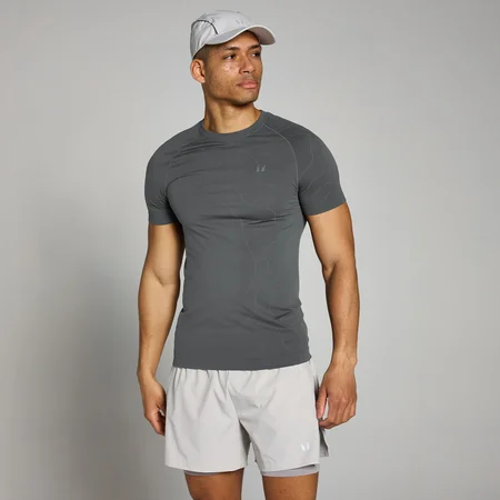 T-shirt moulant sans coutures MP Velocity pour hommes – Gris foncé