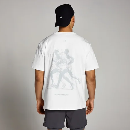 T-shirt de course à imprimé graphique MP Velocity Ultra – Blanc