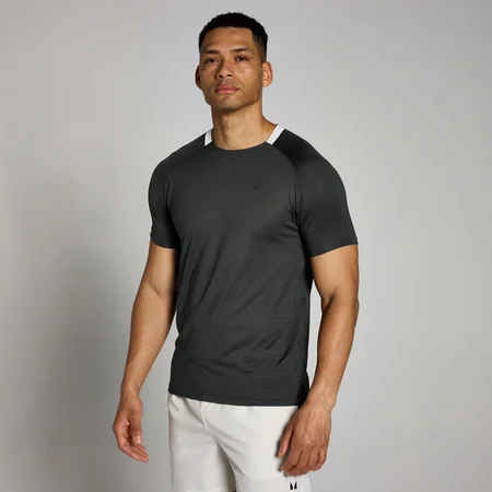 T-shirt d’entraînement quadrillé MP Tempo pour hommes – Noir délavé