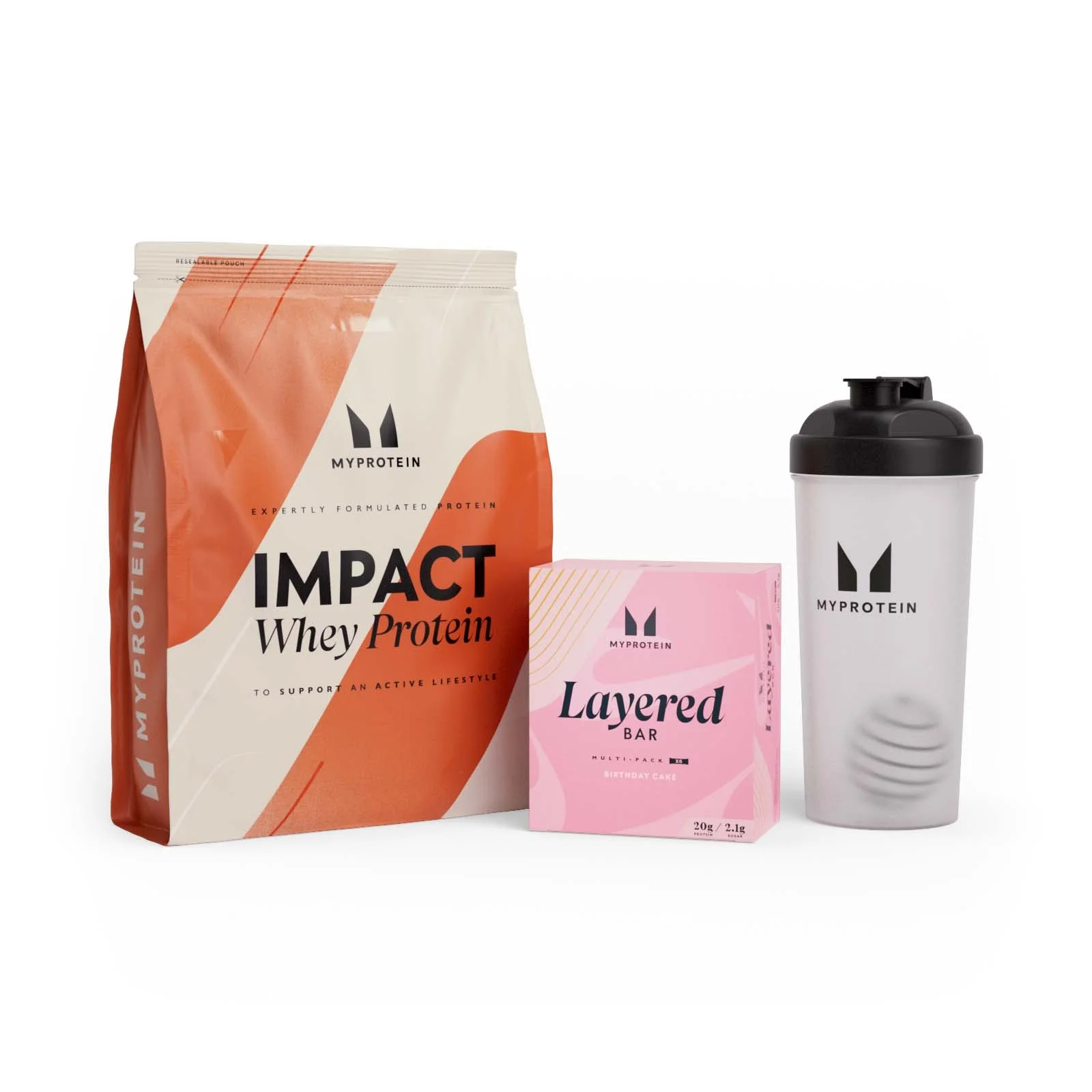 Coffret Impact Whey Protein + barre protéinée à 6 couches - Vanilla Birthday - Strawberry CreamImage1