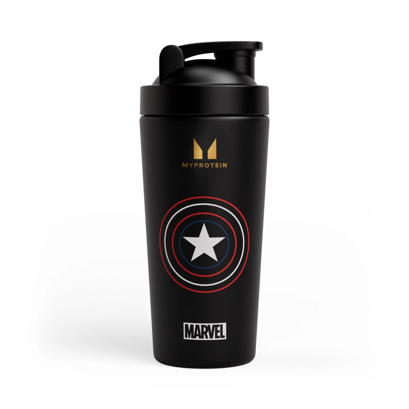 Shaker Captain America en acier inoxydable recyclé Myprotein – NoirImage1