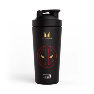 Shaker Deadpool en acier inoxydable recyclé Myprotein – Noir - Option Deadpool