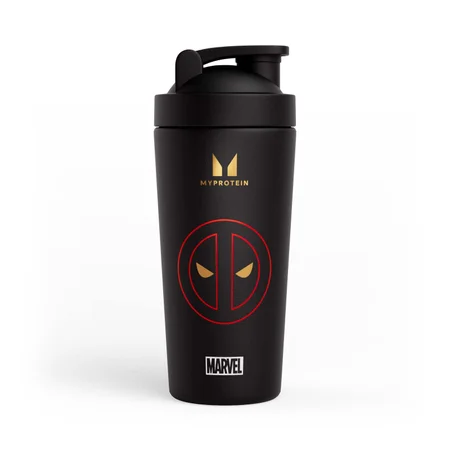 Shaker Deadpool en acier inoxydable recyclé Myprotein – Noir