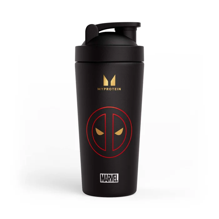 Shaker Deadpool en acier inoxydable recyclé Myprotein – Noir