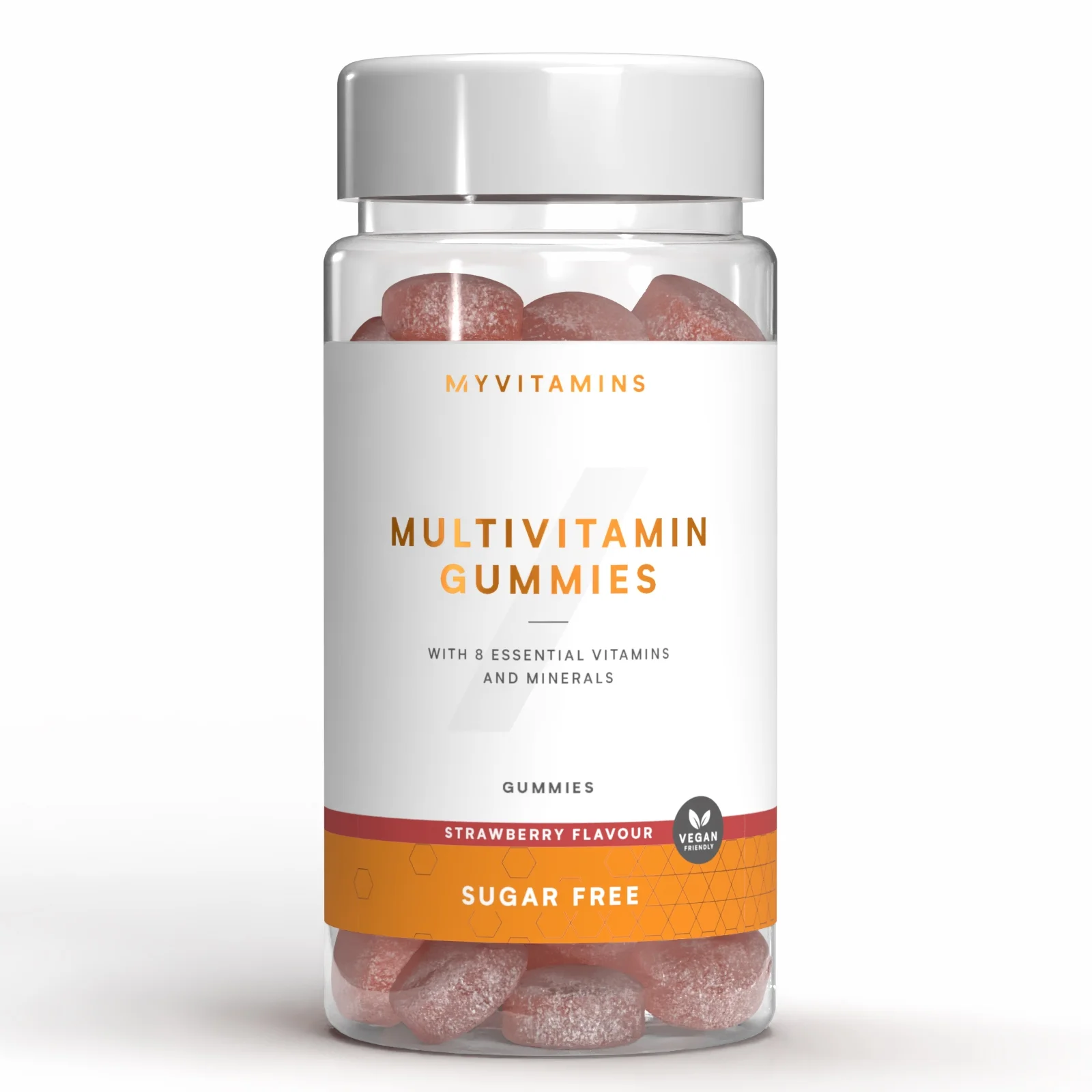 Pastilles gélifiées multivitaminées sans sucre - 60gommes à mâcher - Sugar Free StrawberryImage1