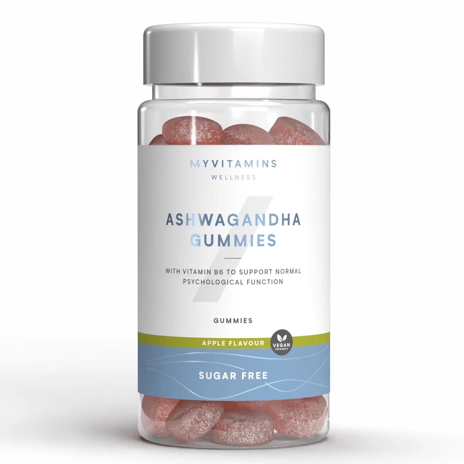Pastilles gélifiées à l’Ashwagandha sans sucre - 60gommes à mâcher - Sugar Free AppleImage1