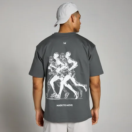 T-shirt de course à imprimé graphique MP Velocity Ultra – Gris foncé