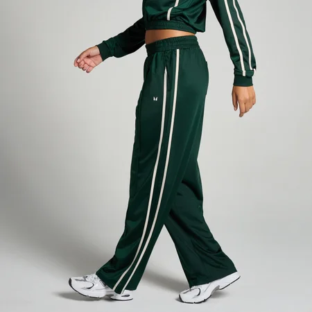 Pantalon de jogging coupe droite en maille MP pour femmes – Émeraude foncé