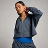 Sweat à capuche court zippé MP Tempo pour femmes – Bleu nuit